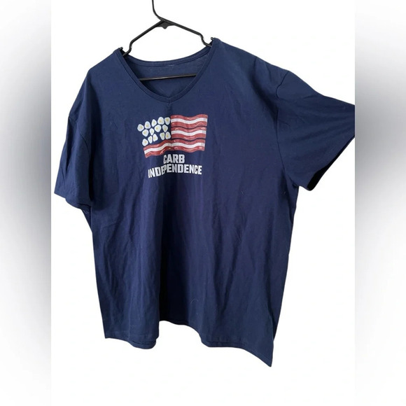 Tops - Navy blue American flag v neck women’s t shirt